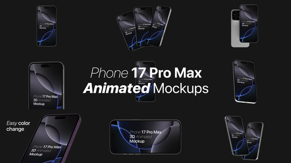 VideoHive Phone 17 Pro Max 3D Mockups MOGRT
