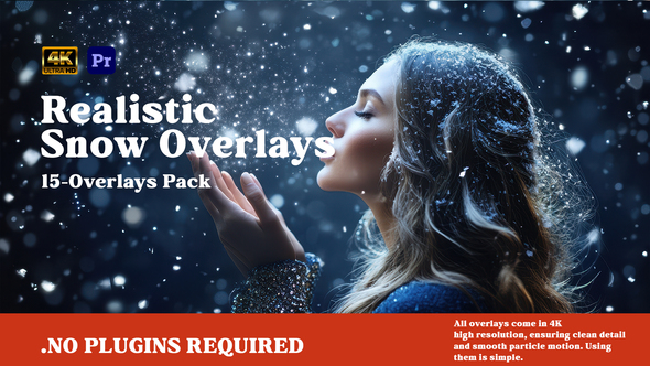 VideoHive Realistic Snow Particle Overlays – Cinematic Winter Drift FX Pack | PP