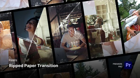VideoHive Reels – Ripped Paper Transition Premiere Pro Templates