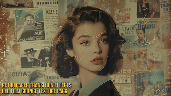 VideoHive Retro Paper Transition Effects – Old Film Grunge & Texture Pack For DaVinci Resolve