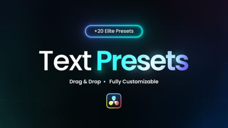 Videohive Text Elite Presets for DaVinci Resolve