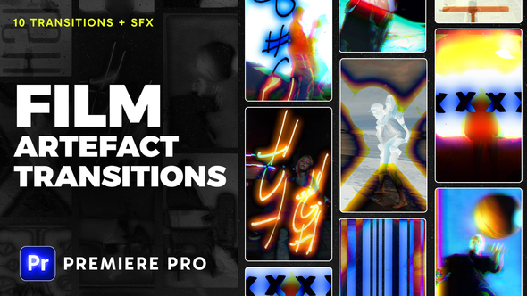 VideoHive Vertical Film Artefact Transitions