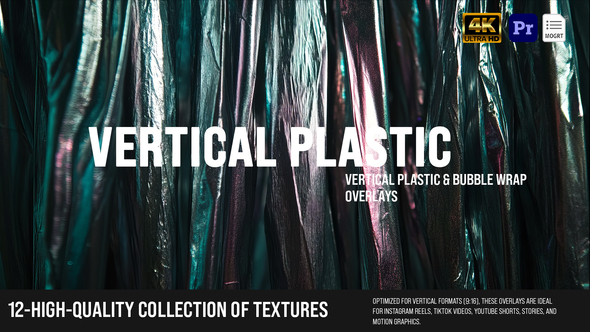 VideoHive Vertical Plastic & Bubble Wrap Overlays MOGRT