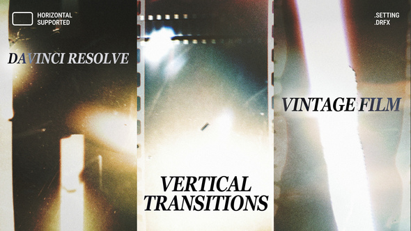 VideoHive Vertical Vintage Film Transitions | Davinci Resolve Macros