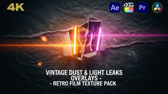 VideoHive Vintage Dust & Light Leaks Overlays – Retro Film Texture Pack For FCPX