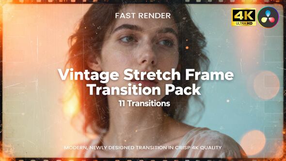 VideoHive Vintage Stretch Frame Transition Pack DaVinci Resolve