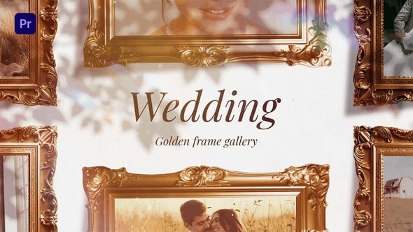 Videohive Wedding Golden Frame Gallery For Premiere Pro