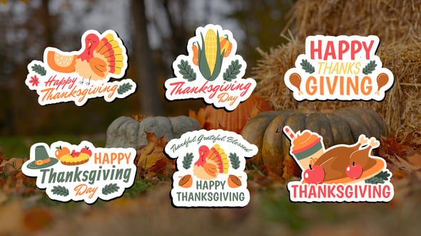 Videohive – Thanksgiving Stickers Titles