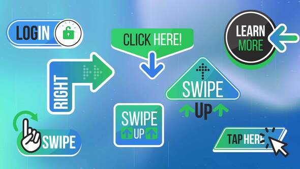 Videohive – Swipe Up Tap Arrows UI Social Media Elements Interface