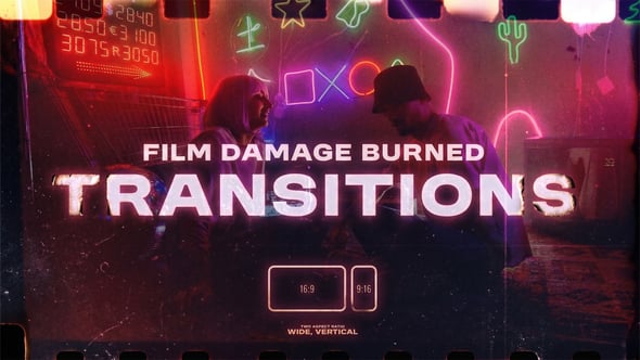 Videohive – Film Damage Burned Transitions