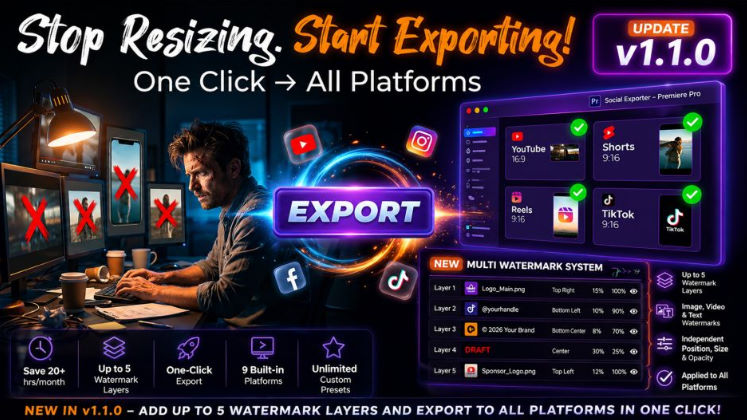 Aescripts Social Exporter for Premiere Pro v1.1.0 Free Download