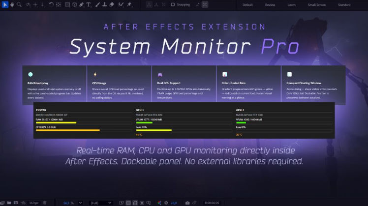 Aescripts System Monitor Pro for After Effects v1.1