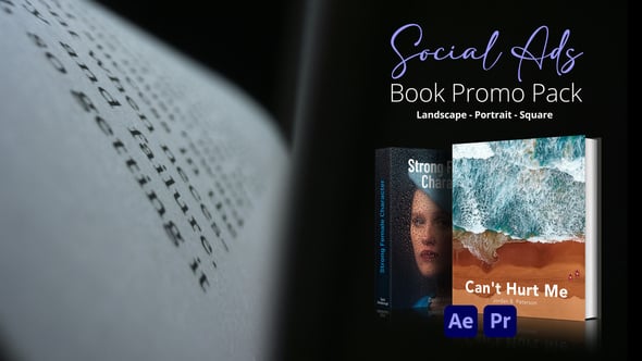 Download Book Promo Social Ads for Premiere Pro | 20 Multi-Format MOGRT Concepts Videohive