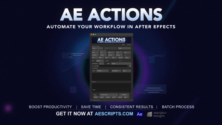 Aescripts AE Actions v1.0.8 for After Effects