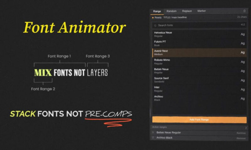 Aescripts Font Animator v1.1.23 Free Download