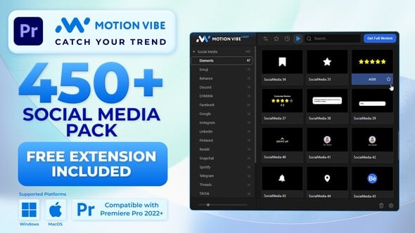 Videohive Social Media Pack | Free Extension for Premiere Pro Included