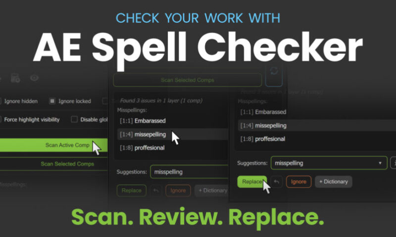 Aescripts AE Spell Checker v2.2.1 Free Download