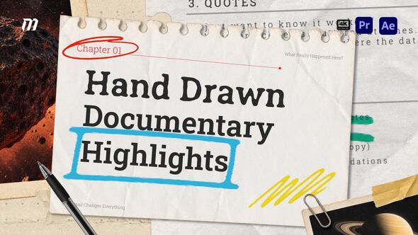 Videohive Hand Drawn Documentary Highlights